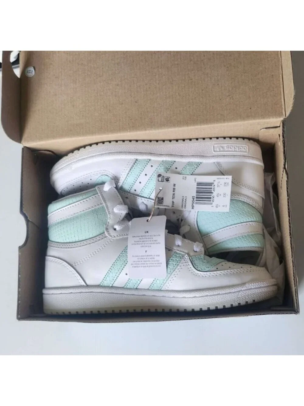 Adidas Originals Top Ten Rb Casual Sneakers Snake Mint Blue White New in Box
